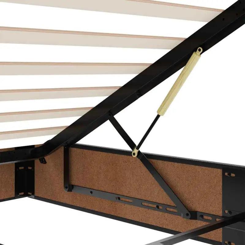 Ottomaanse bed met ruime opbergruimte en zwart materiaal - Bedden & bedframes