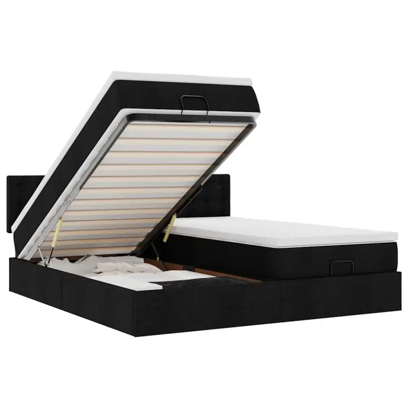 Ottomaanse bed met ruime opbergruimte en zwart materiaal voor comfort - Bedden & bedframes