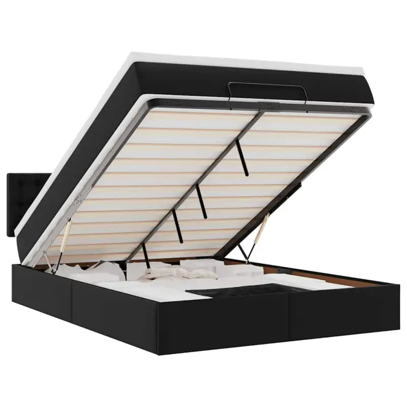 Ottomaanse bed met ruime opbergruimte en zwart materiaal voor comfort - Bedden & bedframes