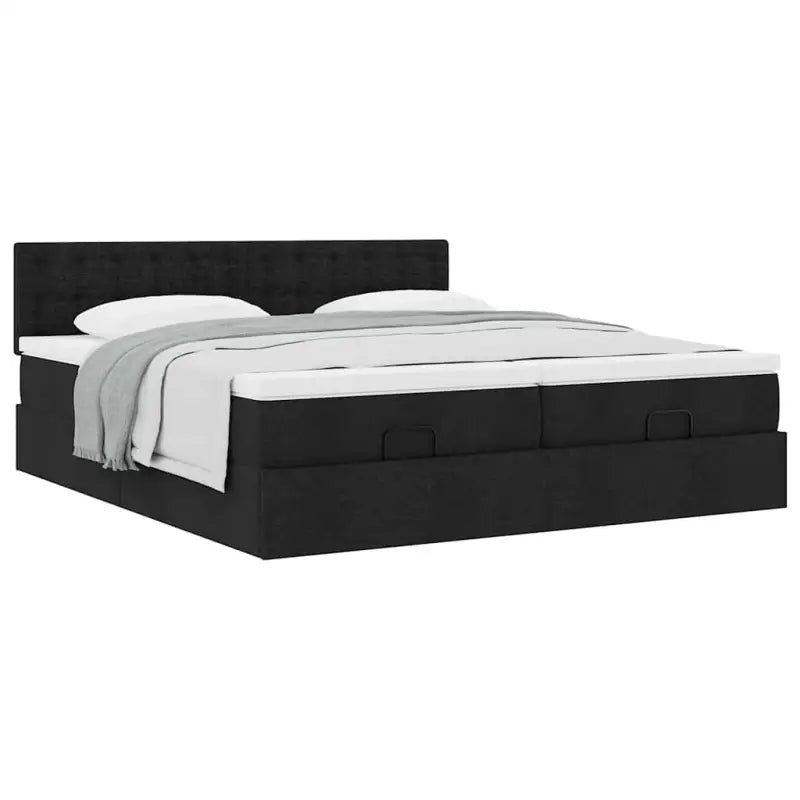 Ottomaanse bed met ruime opbergruimte en zwart materiaal voor comfort - Bedden & bedframes