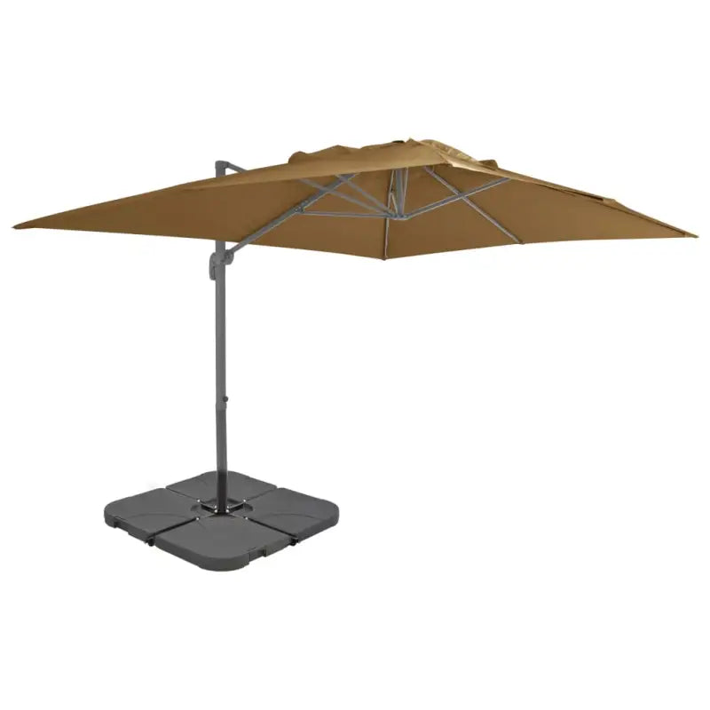 Parasol met draagbare voet en UV-bestendig doek voor optimale bescherming - Taupe / 3 x 4 m / 1 - Parasols