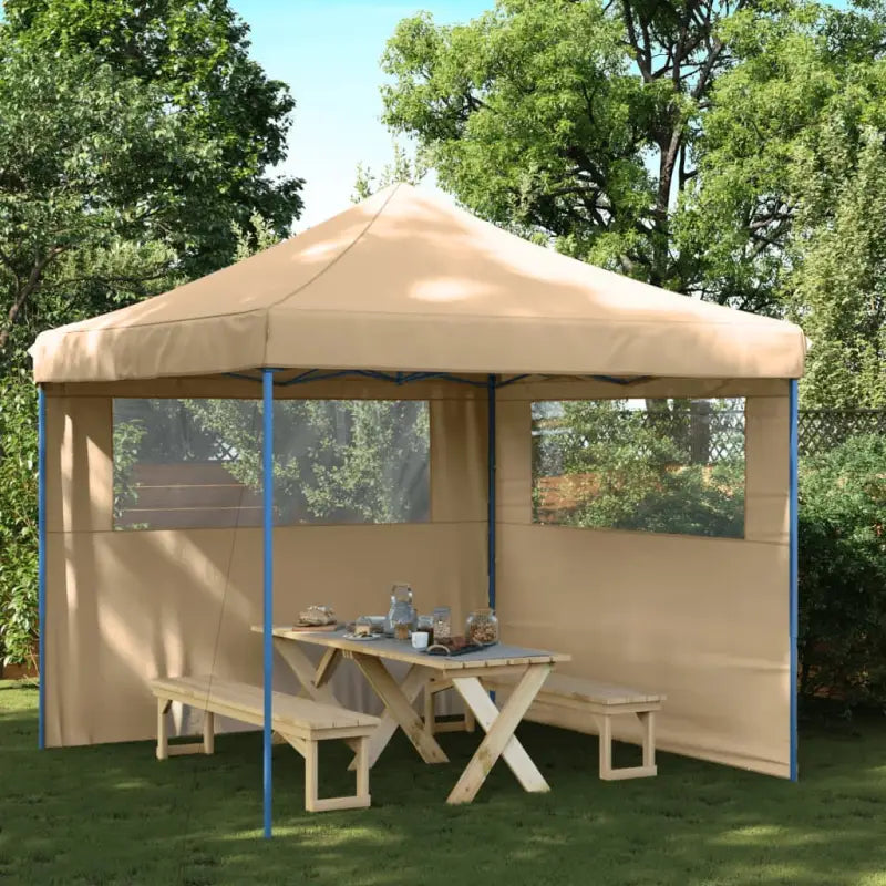 Partytent met roestvrij stalen frame voor buiten en tuinactiviteiten - Beige / 1 / met 2 zijwanden - Partytenten &