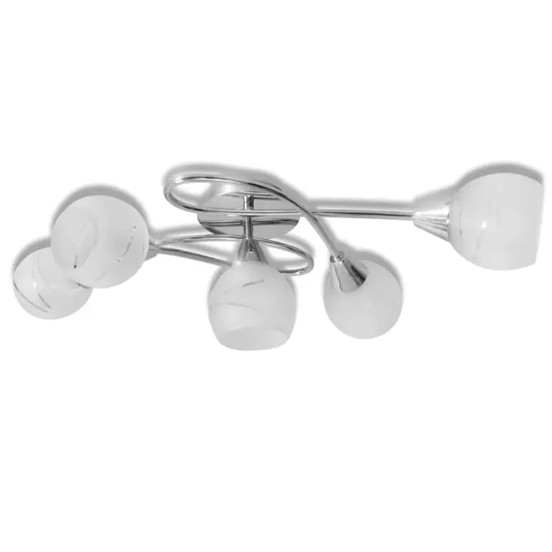 Plafondlamp met glazen behuizing en chromen afwerking voor moderne kamers - Plafondlampen