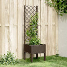 Plantenbak met latwerk voor klimplanten in tuin of op terras - Bruin / 40 x 40 x 142 cm / 1 - Bloempotten &