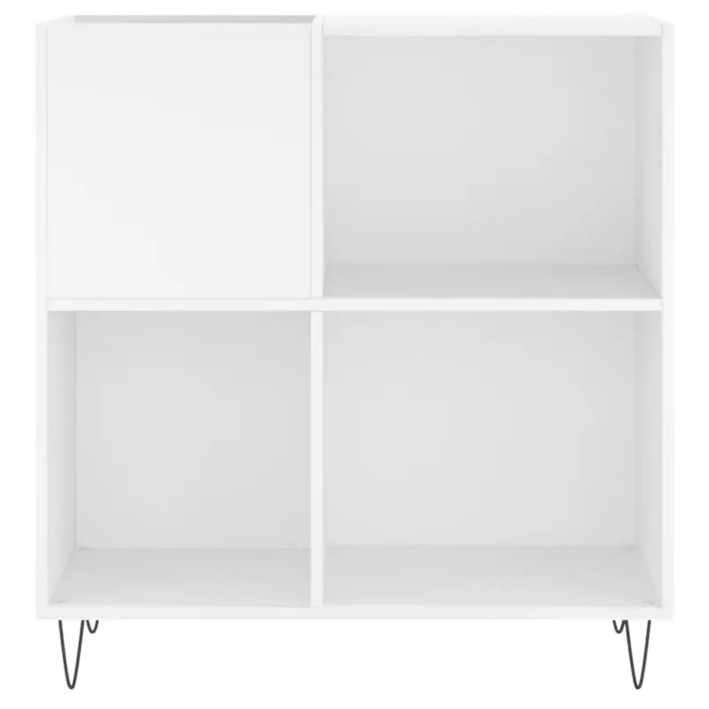 Platenkast met stevige blad en ijzeren poten van bewerkt hout - Cd- & dvd-kasten