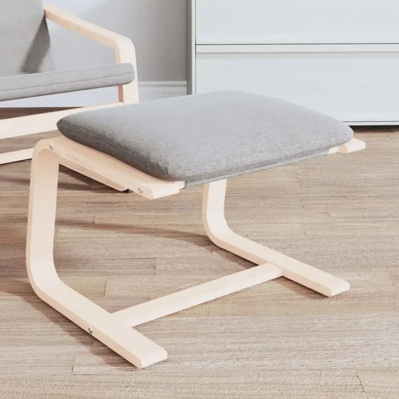 Poefs met massief berkenhout voor een modern en duurzaam interieur - Lichtgrijs / 1 - Poefs