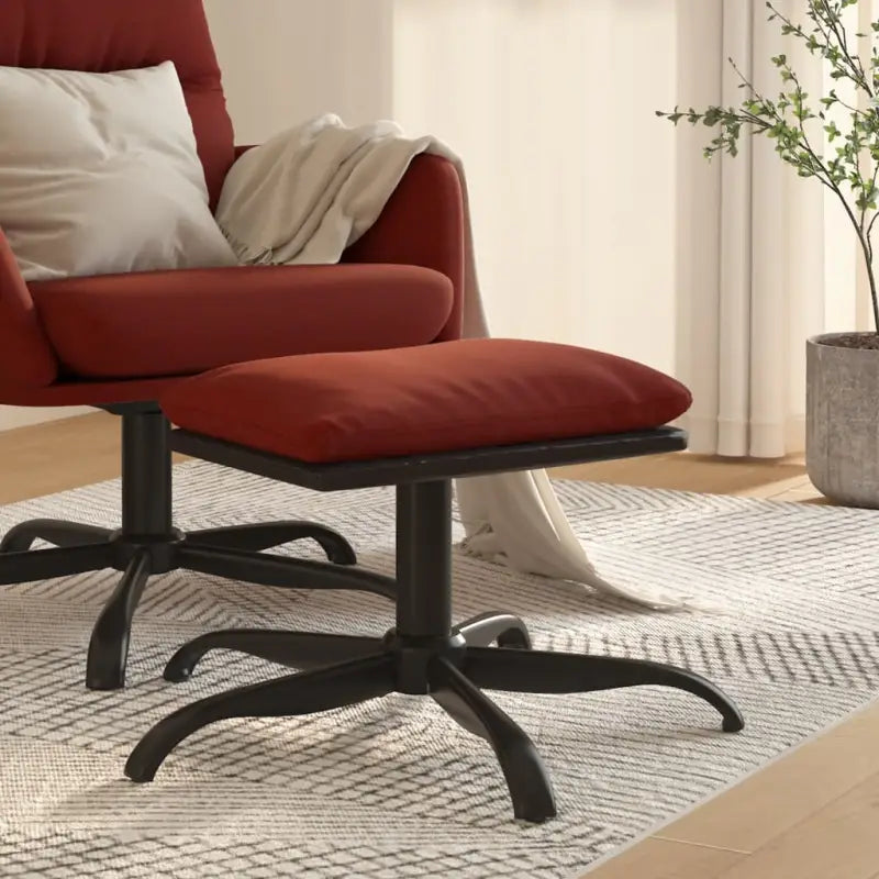 Poefs met metalen poten voor een modern en comfortabel interieur - Wijnrood / 1 - Poefs