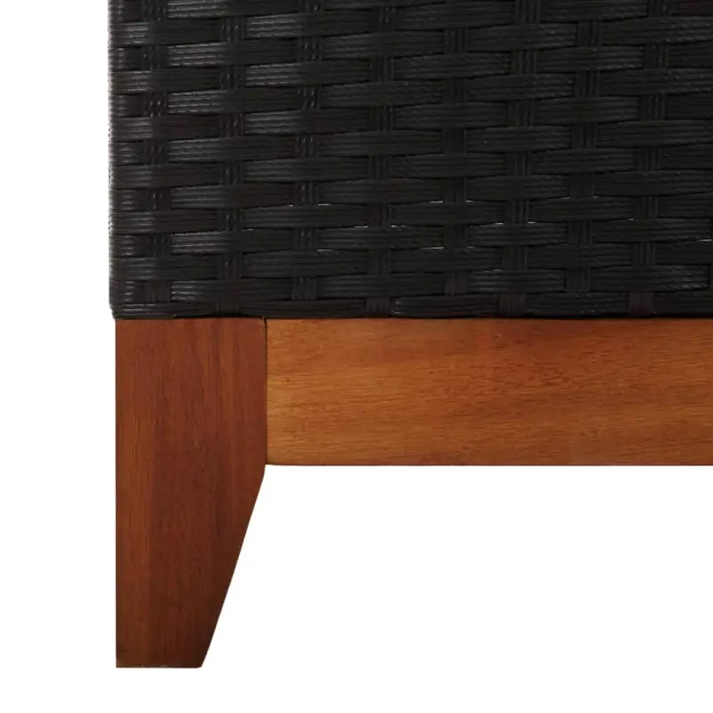 Poly Rattan Ligstoel met Massief Acaciahout voor de Tuin - Ligstoelen