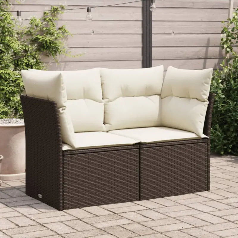 Poly rattan loungebank voor een comfortabele zitervaring met modulair ontwerp - Bruin / 1 / Tweezitsbank - Loungebanken
