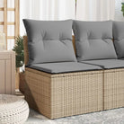 Poly rattan loungebank voor een comfortabele zitervaring met modulair ontwerp - Beige en grijs / 1 / Middenbank