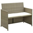 Poly rattan loungebank voor tuin of terras levering bevat stijlvolle zitplek - beige en crèmewit / 2 - Loungebanken