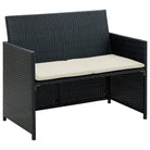 Poly rattan loungebank voor tuin of terras levering bevat stijlvolle zitplek - Zwart / 1 - Loungebanken