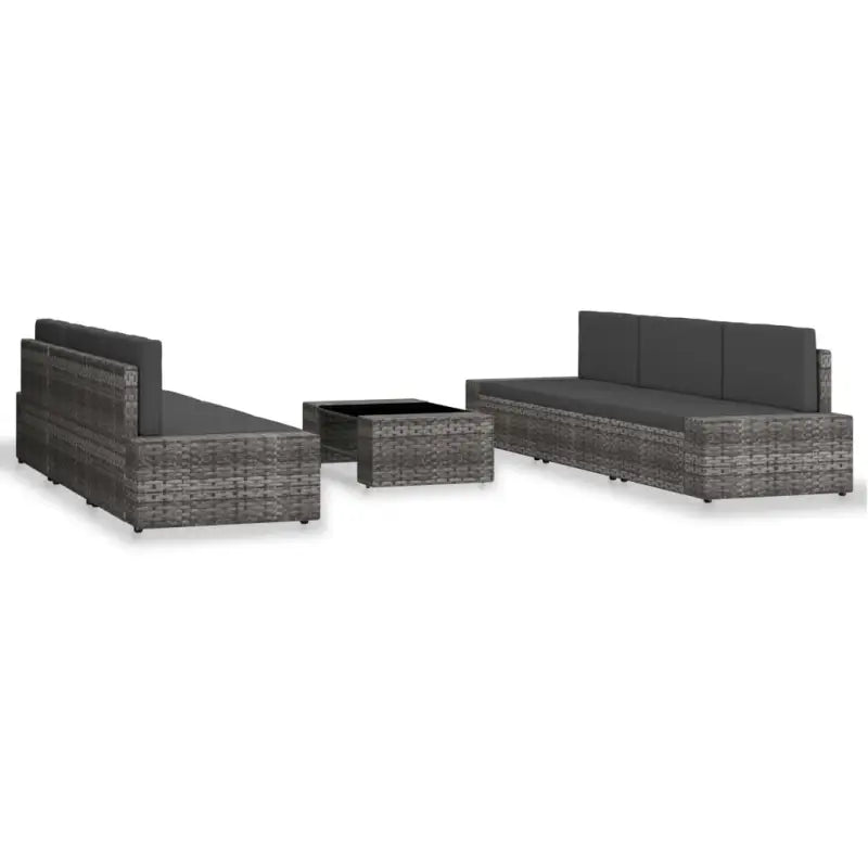 Poly rattan loungeset met comfortabele breedte en diepte zitting - Tuinsets