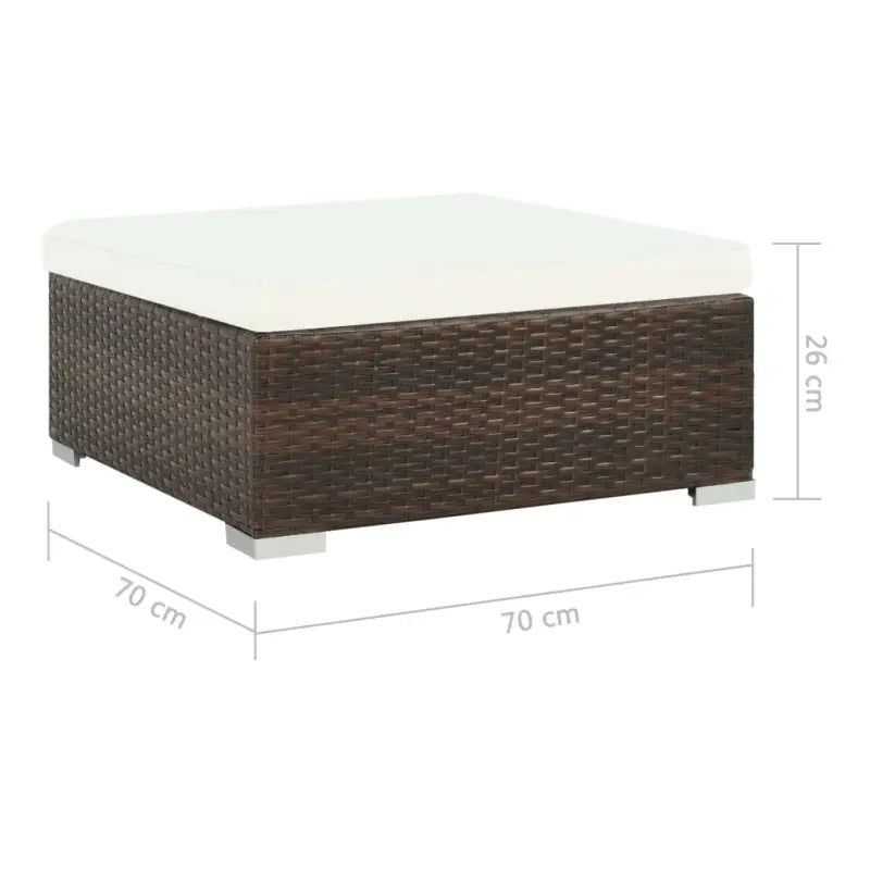 Poly rattan loungeset met diepte zitting en gepoedercoat staal - Tuinsets