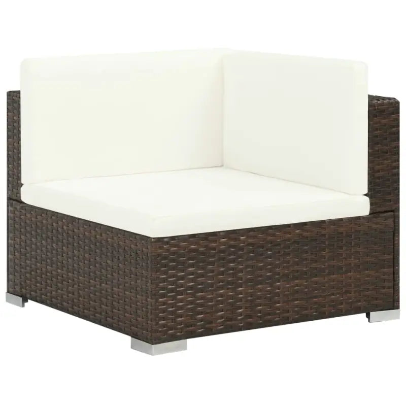 Poly rattan loungeset met diepte zitting en gepoedercoat staal - Tuinsets