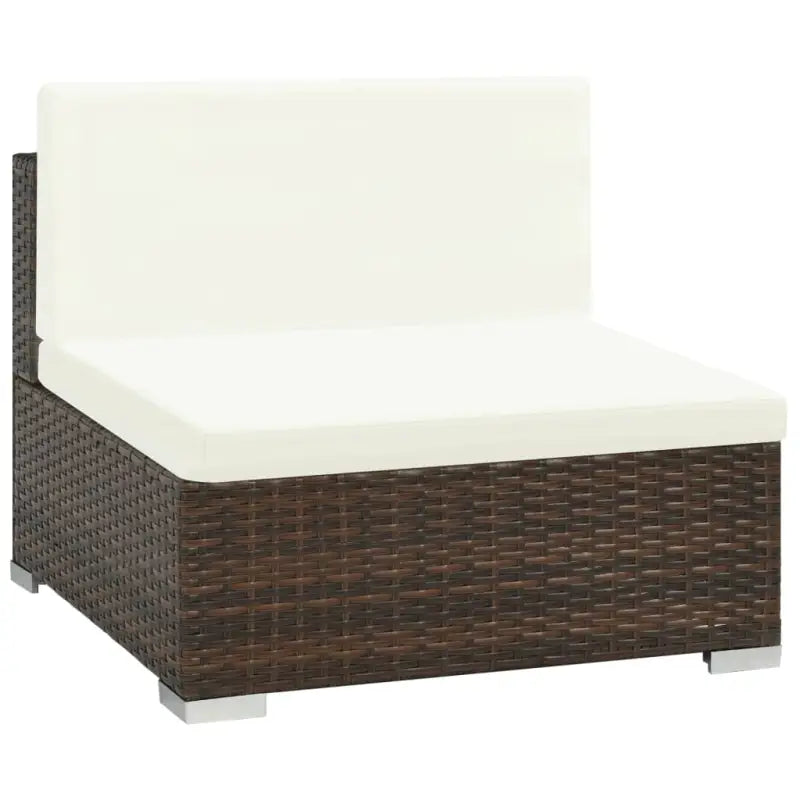 Poly rattan loungeset met diepte zitting en gepoedercoat staal - Tuinsets