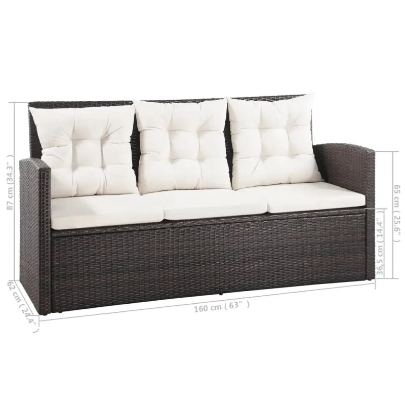 Poly rattan loungeset met gepoedercoat staal en brede zittingstijl - Tuinsets