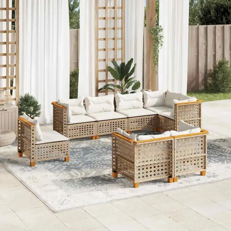 Poly rattan loungeset met natuurlijke olieafwerking en comfortabele zitervaring - Tuinsets