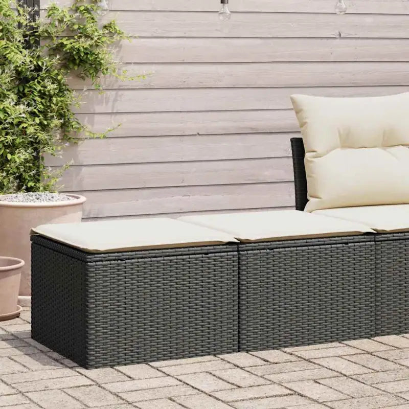 Poly Rattan Loungeset met Waterdichte Tas en Modulair Ontwerp - Zwart en crème - Tuinsets