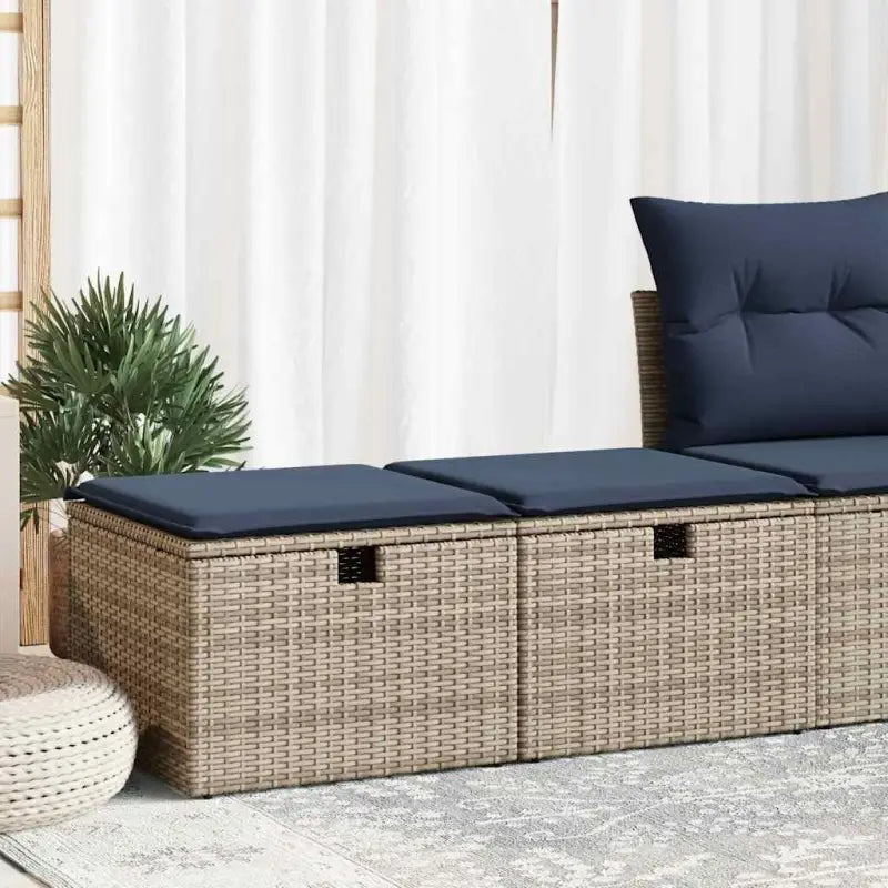 Poly rattan loungeset met waterdichte tas en wasbare hoes voor buitenplezier - Grijs - Tuinsets