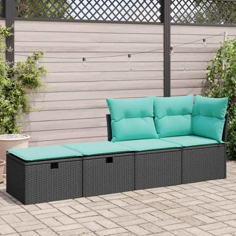 Poly rattan loungeset met waterdichte tas en wasbare hoes voor buitenplezier - Tuinsets