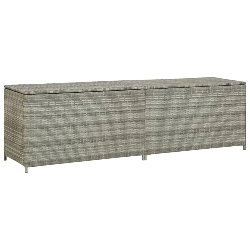 Poly Rattan Opbergbox met Gepoedercoat Stalen Frame voor Buiten - Grijs / 200 x 50 x 60 cm - Opbergboxen voor buiten