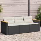 Poly rattan tuinbank met comfortabele zitervaring en wasbare hoes - Loungebanken