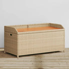 Poly rattan tuinbank met opbergbakje voor andere spullen en waterdichte tas - Gemengd beige / 100 x 50 x 52 cm / 1