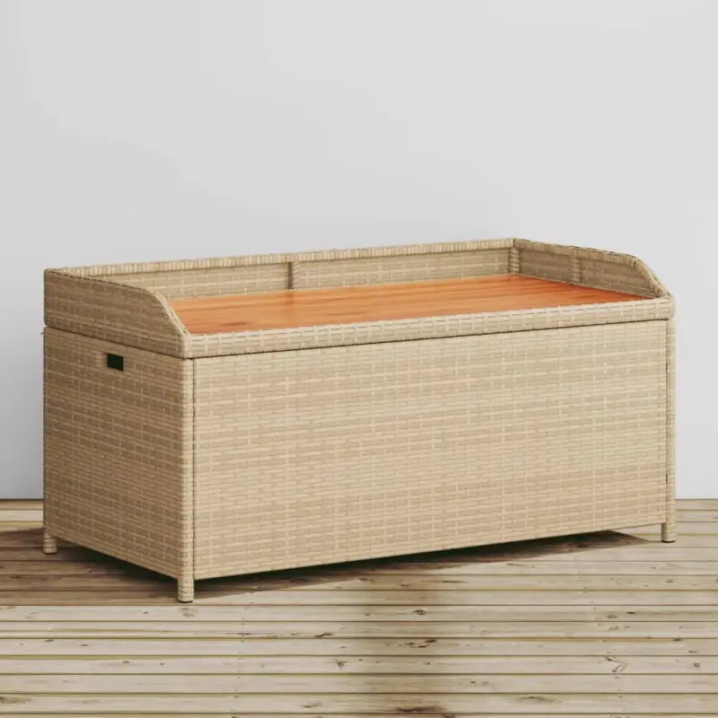 Poly rattan tuinbank met opbergbakje voor andere spullen en waterdichte tas - Gemengd beige / 100 x 50 x 52 cm / 1