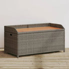 Poly rattan tuinbank met opbergbakje voor andere spullen en waterdichte tas - Grijs / 100 x 50 x 52 cm / 1 - Tuinbanken