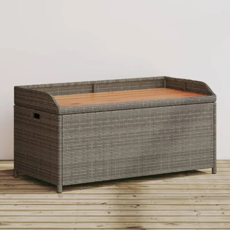 Poly rattan tuinbank met opbergbakje voor andere spullen en waterdichte tas - Grijs / 100 x 50 x 52 cm / 1 - Tuinbanken
