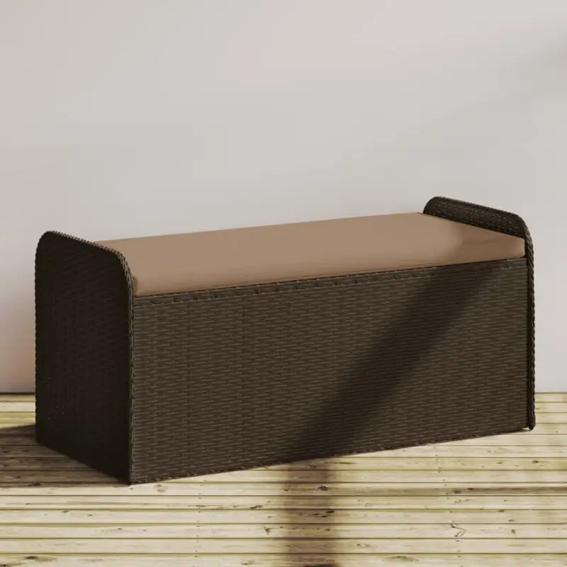 Poly Rattan tuinbank met opbergruimte voor andere spullen en waterdichte tas - Bruin / 115 x 51 x 52 cm / 1 - Tuinbanken
