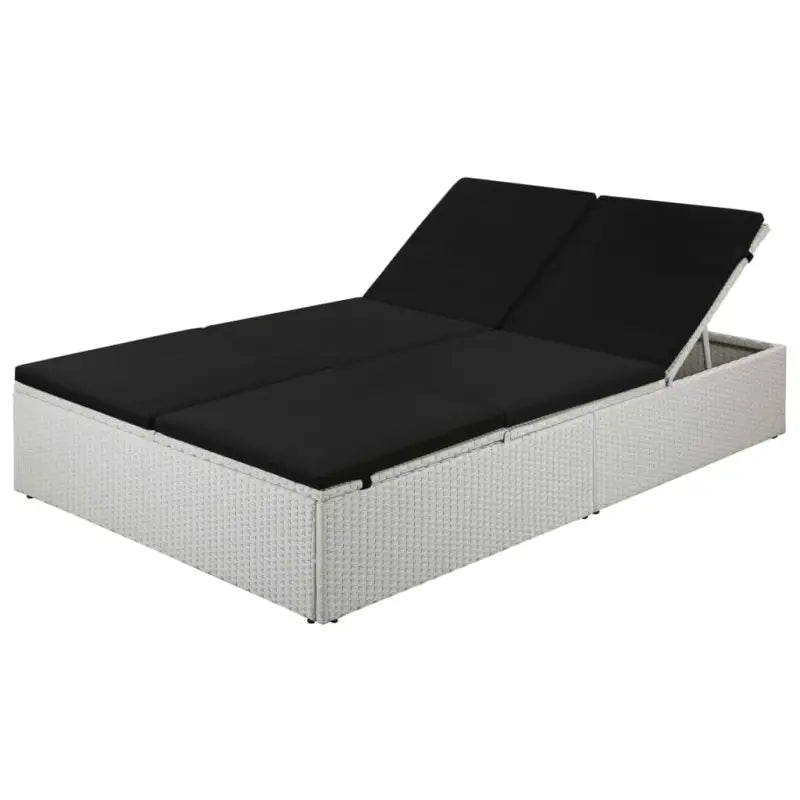 Poly rattan tuinbedden met levering bevat voor stijl en comfort - Wit en zwart - Tuinbedden