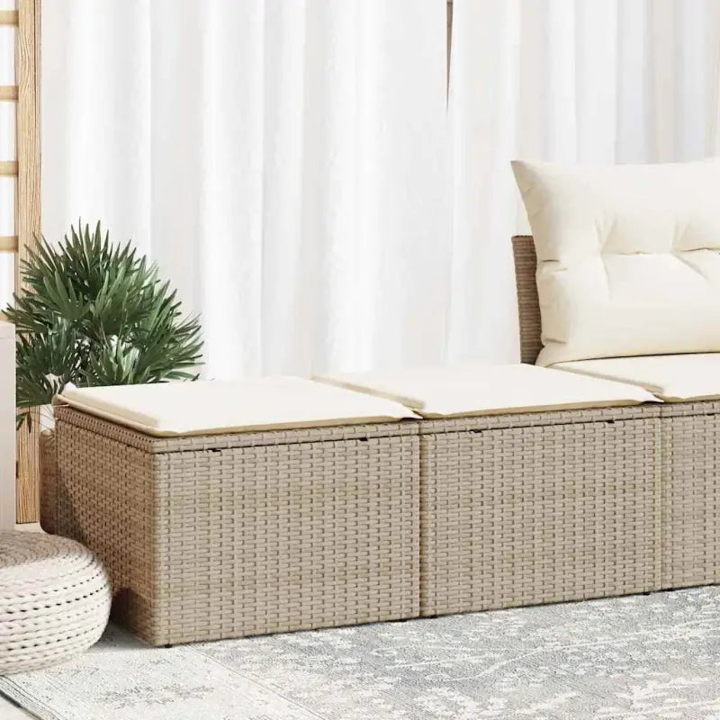 Poly Rattan Tuinset met Waterdichte Tas en Wasbare Hoes - beige en crèmekleurig - Tuinsets