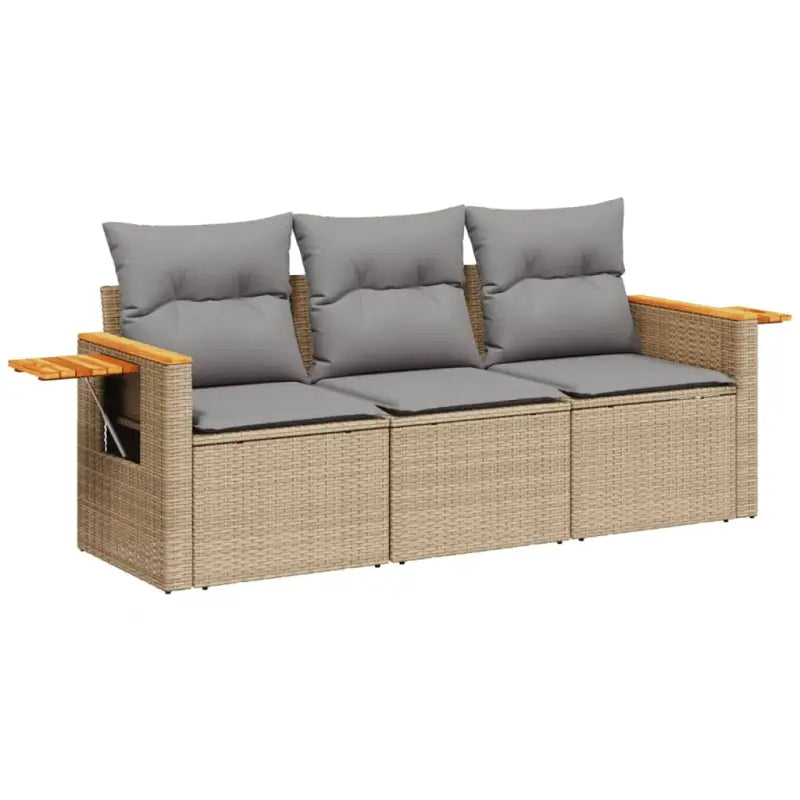 Poly Rattan Tuinset met Waterdichte Tas en Wasbare Hoezen - Tuinsets