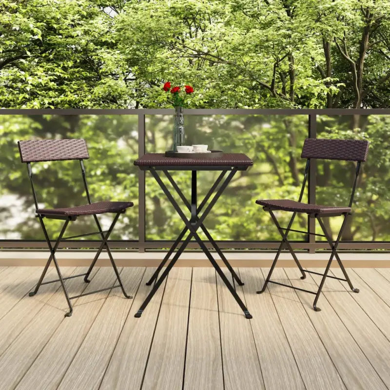 Poly Rattan Tuinset voor Diner en Ontspanning in de Tuin of Op Balkon - Tuinsets