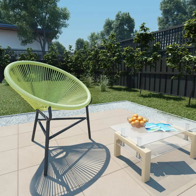 Poly rattan tuinstoelen met gepoedercoat stalen frame voor tuin en terras - Groen / 1 - Tuinstoelen