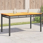 Poly Rattan tuintafel eenvoudig schoon voor gezellige tuin en terras momenten - Zwart en bruin / 140 x 80 x 75 cm / 1