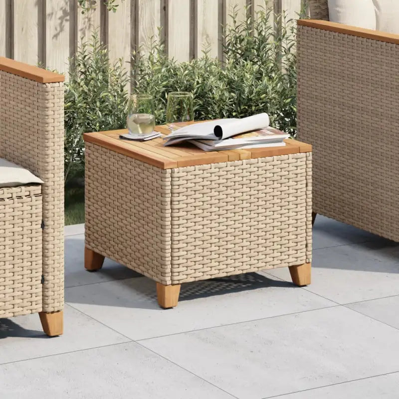Poly rattan tuintafel voor eenvoudig schoonmaken en gezellige tuinmomenten - Beige / 1 - Tuintafels