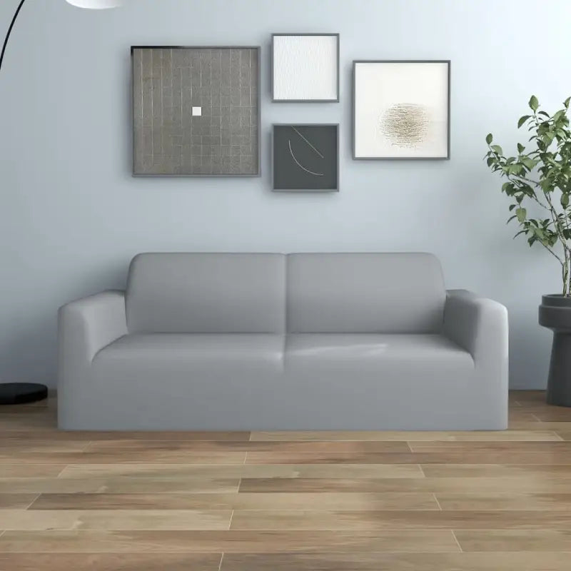 Polyester jersey meubelhoezen voor bescherming en stijl van je bank - Grijs / 1 / Tweezitsbank - Meubelhoezen