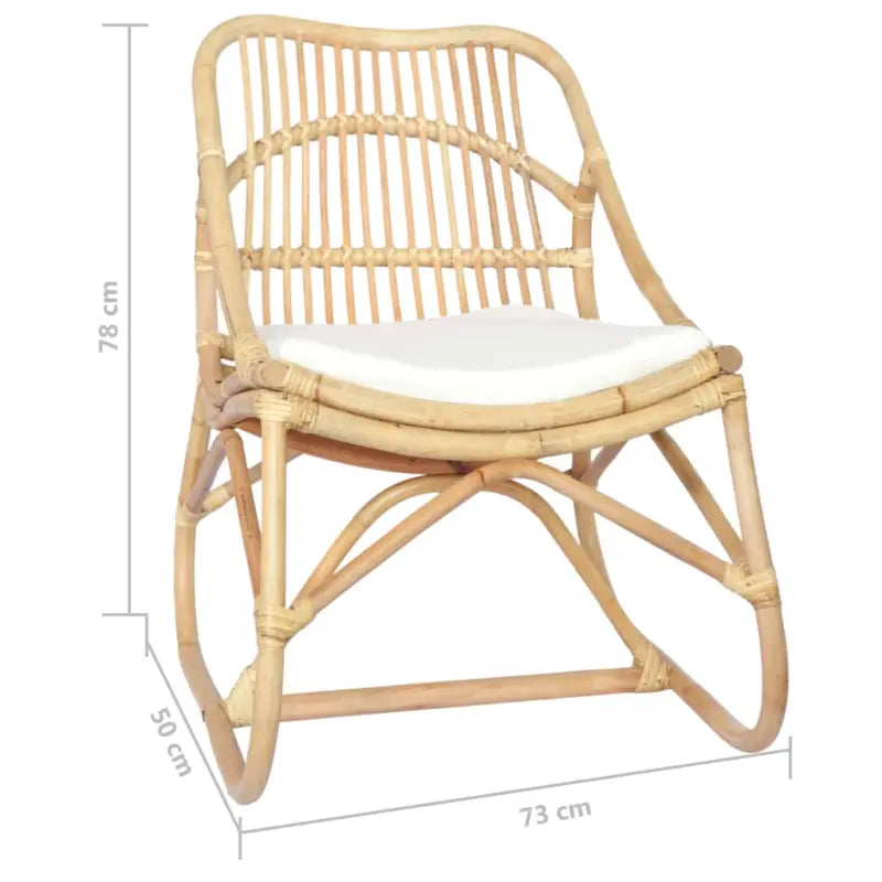 Rattan Fauteuil met Linnen Kussen voor een Charmante en Comfortabele Ruimte - Fauteuils & Relaxfauteuils
