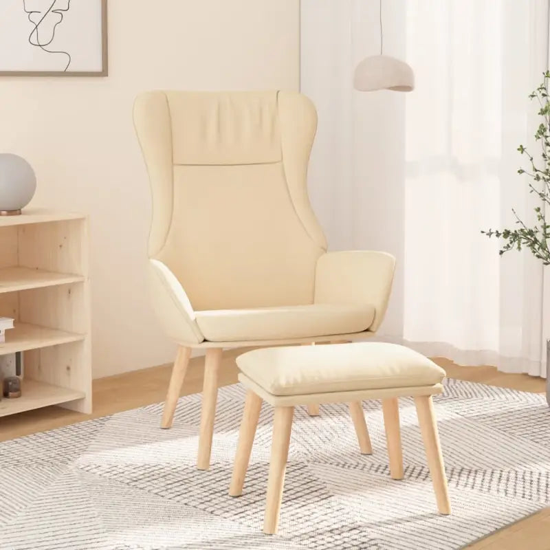 Relaxfauteuil met massief rubberwood voor ultiem comfort - Crème / 1 / Met voetensteun - Fauteuils & Relaxfauteuils
