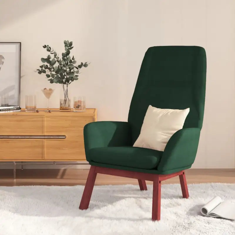 Relaxfauteuil met massief rubberwood voor ultiem comfort - Donkergroen / 1 / Zonder voetensteun - Fauteuils &