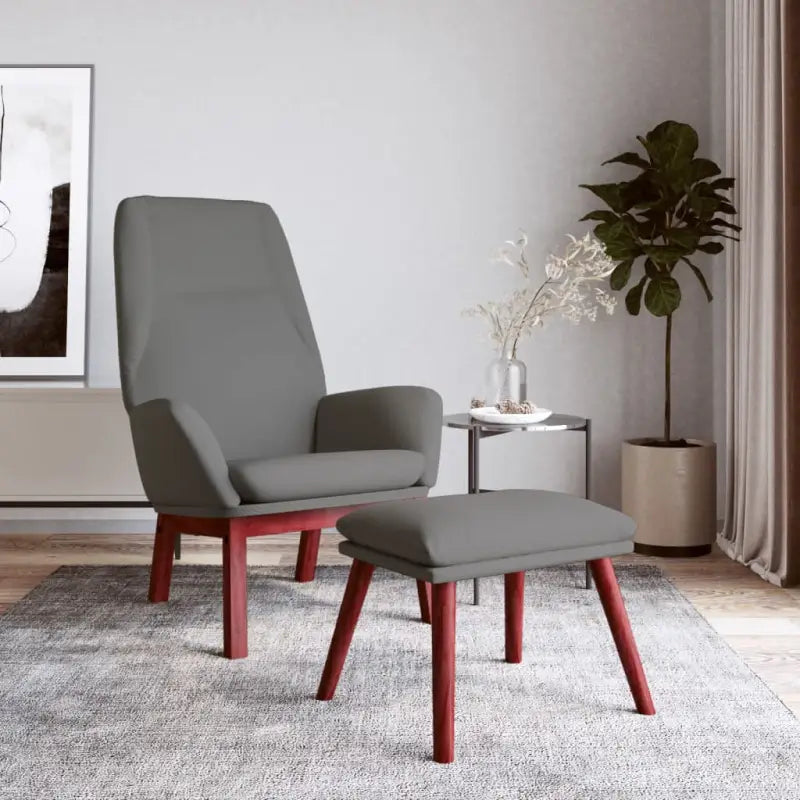 Relaxfauteuil met massief rubberwood voor ultiem comfort - Lichtgrijs / 1 / Met voetensteun - Fauteuils & Relaxfauteuils