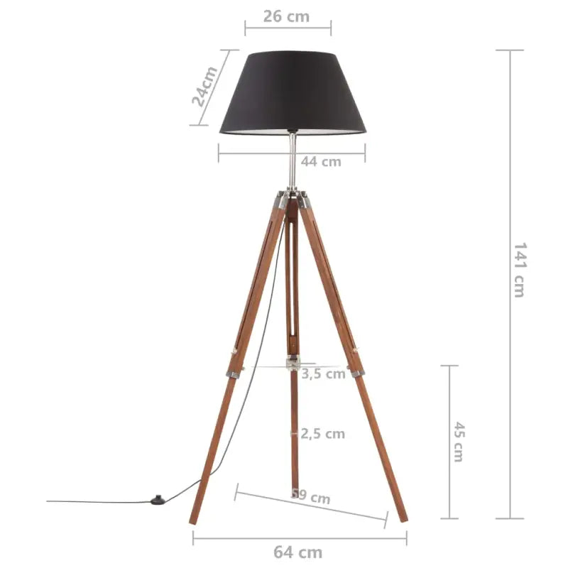 Retro vloerlamp van massief teakhout met vintage ontwerp - Lampen