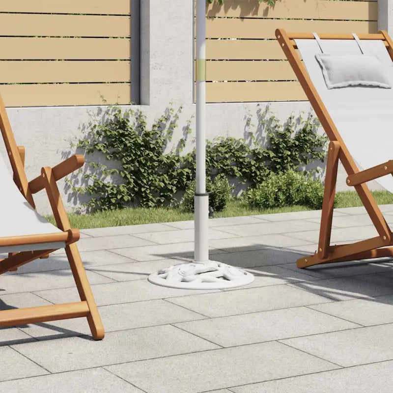 Robuuste gietijzeren parasolvoet voor stabiliteit - Wit / 40 x 40 x 32 cm / 1 - Parasolvoeten
