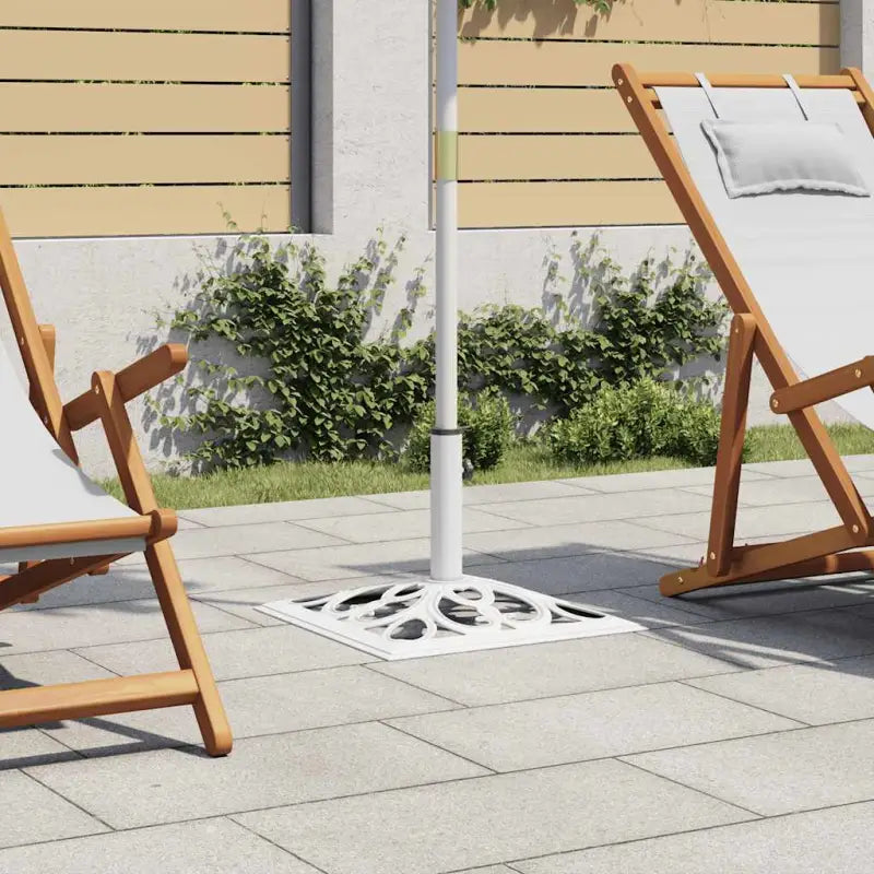 Robuuste gietijzeren parasolvoet voor stabiliteit - Wit / 49 x 49 x 33 cm / 1 - Parasolvoeten