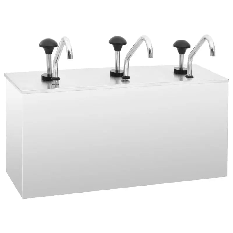 Roestvrij staal sausdispenser voor buffet en barbecue met morsvrije doseerfunctie - 3 x 3.5 l - Kruidenpotjes