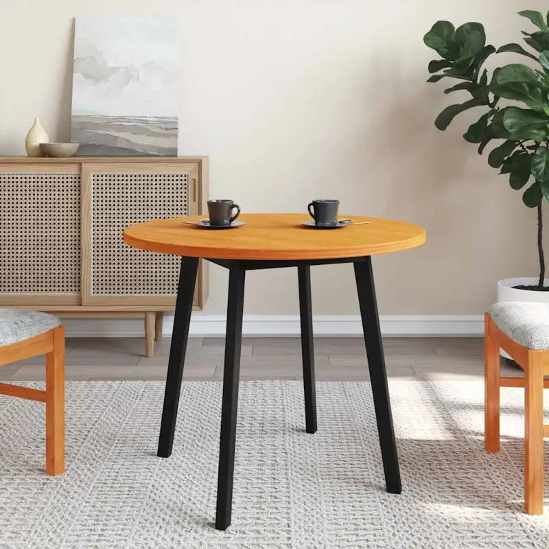 Rond tafelblad van massief grenenhout voor eettafels en salontafels - Wasbruin / Ø 80 x 2.5 cm / 1 - Tafelbladen