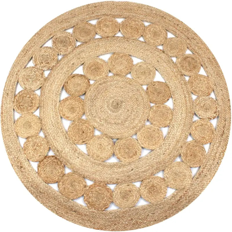 Rond vloerkleed van gevlochten jute met aantrekkelijke textuur - 150 cm / with hollow - Vloerkleden